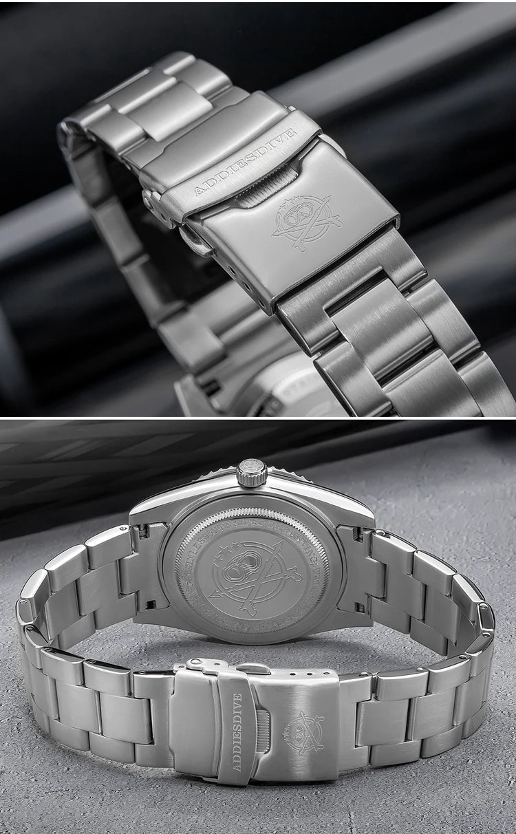 ADDIESDIVE 39mm Men's Analog Quartz Watch Ceramic Bezel K1 Domed Glass 200m Water Resistance C3 Super Luminous  Men's Dive Watch