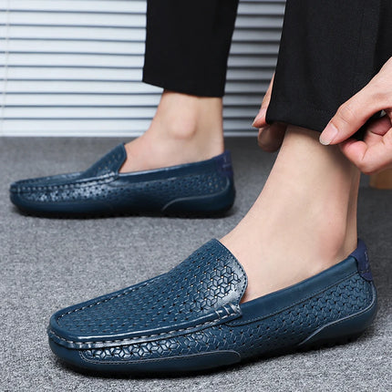 Scarpe casual da uomo di marca di lusso estiva Mocassini da uomo in vera pelle morbida Mocassini Designer italiano Scarpe da barca traspiranti