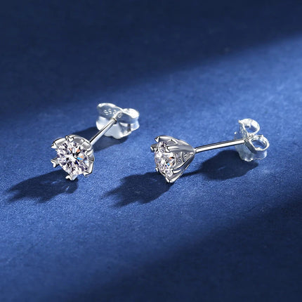 Promotion Moissanite Earrings for Women Pass Diamond Test Pen 100%  With Certificate Ear Studs 925 Sterling Silver Fine Jewelry PlatiNum