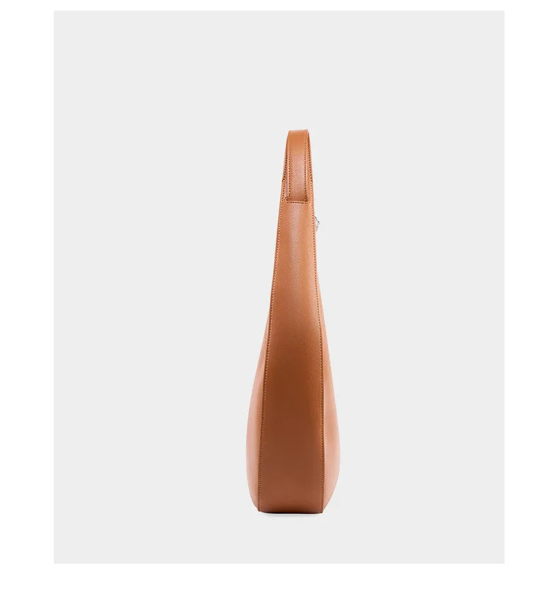 2025 New Genuine Leather Women Half Moon Bag Shoulder Ladies Luxury Underarm bag Commuter Shopping Handbag Bag For Women Gift