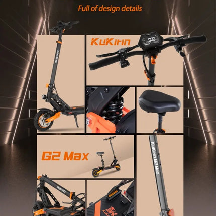 KuKirin G2 Max Scooter elettrico 48V 20Ah Batteria 70KM Gamma Kickscooter 1000W Potenza 55 km/h Velocità 10 "Pneumatici Escooter