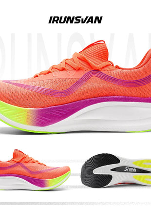 IRUNSVAN Men's Carbon Plate Sneakers Professional Marathon Racing Running Shoes High Quality  Shoes Comfortable Sports Shoe PlatiNum