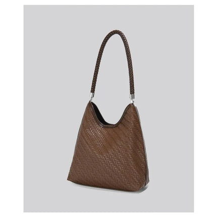 CEEKAY 2026 New Woven Hobo Bag, Retro Herringbone Texture Shoulder Bag with Woven Handle, Casual Women's Tote Bag