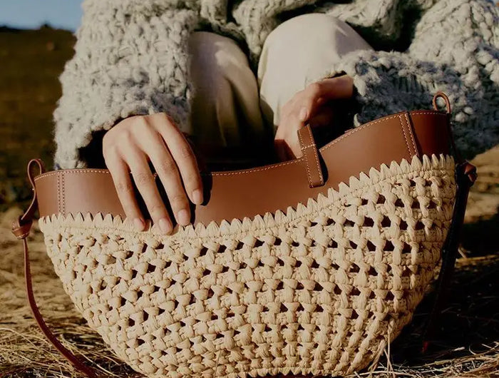 Retro Artistic Fashion Versatile Casual Tote Bag Single Shoulder Bag Large Capacity Woven Grass Big Bag