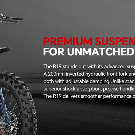 COSWHEEL R19 Bicicletta Elettrica 72V 40AH con Batteria al Litio, E-bike da Montagna per Adulti 9000W, Ciclomotore Elettrico da Uomo, E-truck da Strada