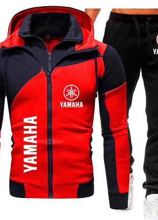 Yamaha men's autumn and winter fashion sports suit, including zipper sweater and sports pants, provides comfort and casual style PlatiNum
