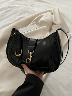 Elegante Borsa a Tracolla da Donna - Borsetta Quadrata Retrò con Chiusura a Zip, in Resistente Materiale PU