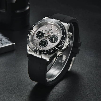 PAGANI DESIGN Nuovo Orologio da Polso al Quarzo da Uomo con Quadrante in Meteorite, Vetro Zaffiro, Cronografo, Impermeabile 100m, in Acciaio Inossidabile