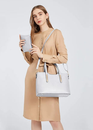 Borsa da donna Miss Lulu di medie dimensioni, elegante borsa a tracolla e borsa a mano, set shopper da 2 pezzi