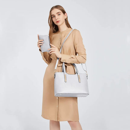 Borsa da donna Miss Lulu di medie dimensioni, elegante borsa a tracolla e borsa a mano, set shopper da 2 pezzi