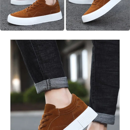 Men's Vulcanized Shoes Fashion Casual Sneakers Lace Up Platform Shoe High Quality Suede Casual Shoes for Men Sneakers Man Shoes
