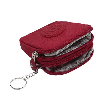 Mini Nylon Waterproof Coin Purses Key Bag Wallets Portable Square Small Card Holder Zipper Zero Wallets Card Bags Headphone Bags PlatiNum
