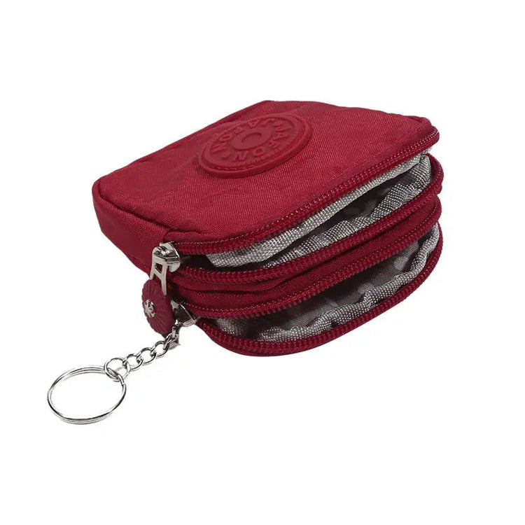 Mini Nylon Waterproof Coin Purses Key Bag Wallets Portable Square Small Card Holder Zipper Zero Wallets Card Bags Headphone Bags PlatiNum