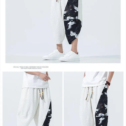 Pantaloncini estivi da uomo stile giapponese retrò comodi pantaloni da spiaggia traspiranti da uomo cintura elastica pantaloni casual Harun larghi e sottili