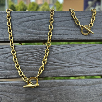 Set di gioielli con ginocchiera in acciaio inossidabile di nuovo stile per uomo e donna, set di bracciali e collane con catena a maglie platinumshop