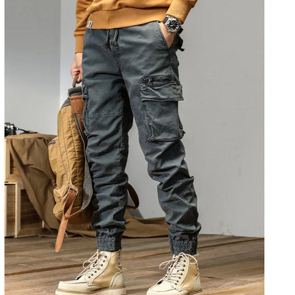 CAAYU Joggers Cargo Pants Men Casual Y2k MultiPocket Male Trousers Sweatpants Streetwear Techwear Tactical Track Black Pants Men