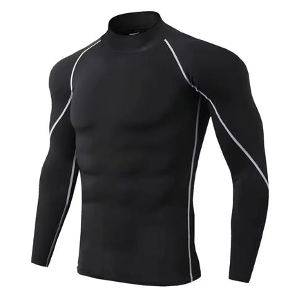 Men Compression Long Sleeve T Shirt Sportswear Male Skinny Tshirt Elastic Track Tracksuit Clothing Gyms Fitness T-shirt For Men PlatiNum