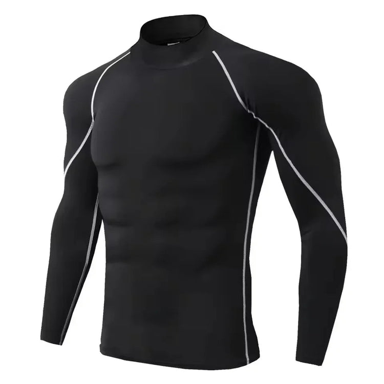 Men Compression Long Sleeve T Shirt Sportswear Male Skinny Tshirt Elastic Track Tracksuit Clothing Gyms Fitness T-shirt For Men PlatiNum