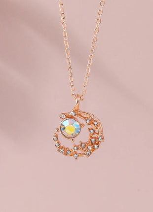 Y2K Crystal Butterfly Heart Necklace Fashion Kpop Shiny Clavicle Chain Necklaces for Women Girls New Trend Party Gifts Jewelry PlatiNum