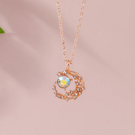 Y2K Crystal Butterfly Heart Necklace Fashion Kpop Shiny Clavicle Chain Necklaces for Women Girls New Trend Party Gifts Jewelry PlatiNum