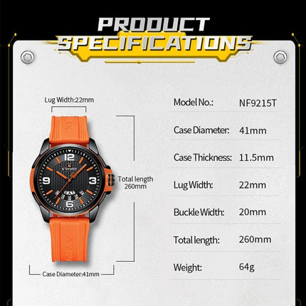 NAVIFORCE Creativo cinturino in TPU orologio da polso maschile moda sportiva 3ATM quarzo impermeabile giorno e data display orologi da uomo Reloj Hombre platinumshop