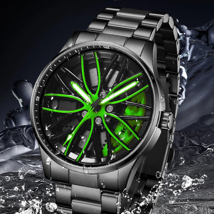 Orologio da Uomo LIGE di Lusso al Quarzo, Sportivo, Impermeabile, in Acciaio Inossidabile, Luminoso, con Quadrante a Forma di Ruota d'Auto, Elegante Orologio da Uomo per Affari platinumshop