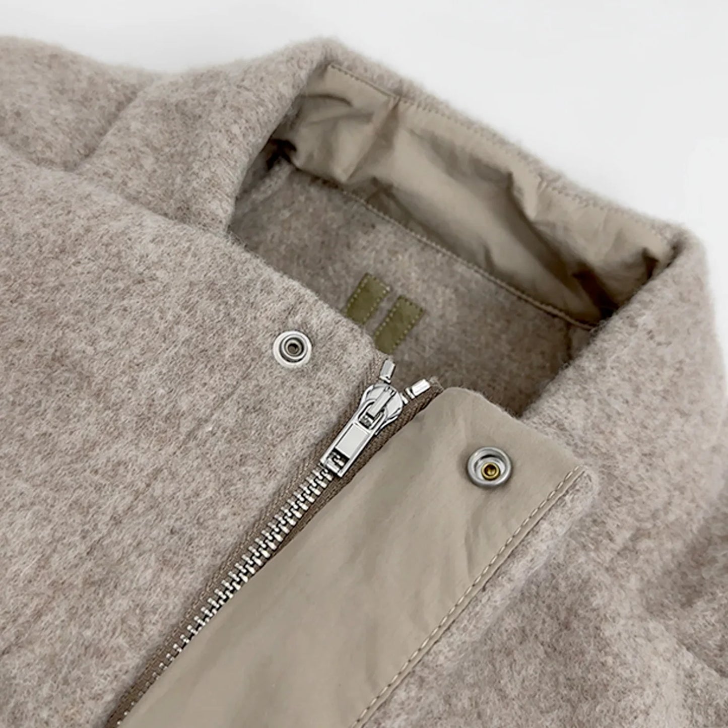 2025AW  Dark Style Women's Wool-blend Tweed Paneled Down Jacket Female Casual Fashion Coats Women's Clothing