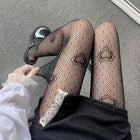 Cuore Fiore Maglia Ragazza giapponese Lolita Ins Collant Calze Bianche Collant a rete Donna per le donne Calza legging estiva
