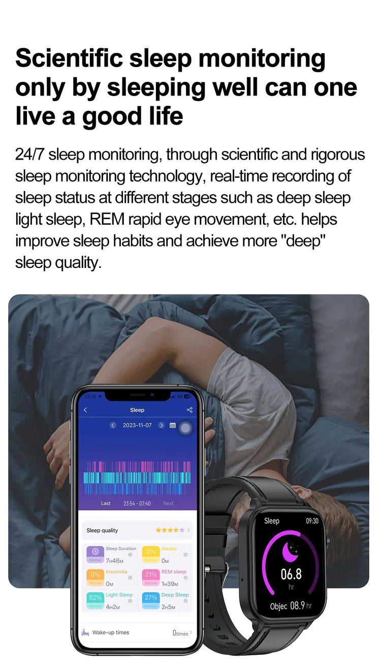 2025 Nuovo AI Diagnosi Lipidi nel sangue Acido urico Test di composizione corporea Smart Watch per uomo ECG + PPG Chiamata Bluetooth Salute Smartwatch platinumshop
