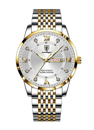 Men's watch with double calendar, waterproof, with night light, Korean edition, fashion watch, birthday gift for men, surprise