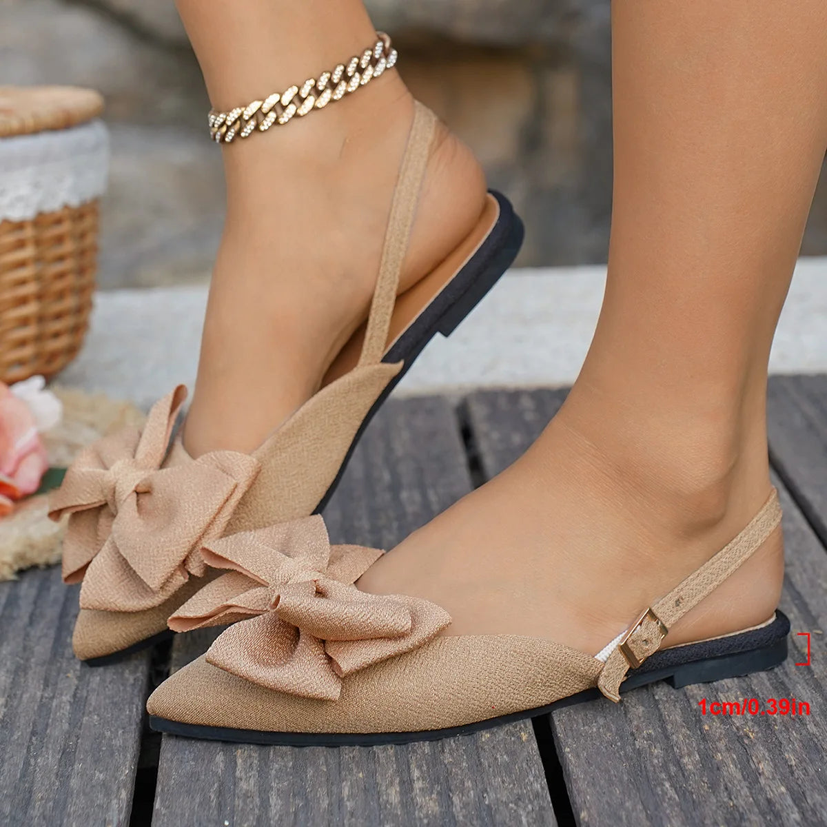 2025 New Ladies Shoes Closed Toe Women's Sandals Fashion Daily Summer Plus Size Butterfly-knot Slingbacks Flat Sandals