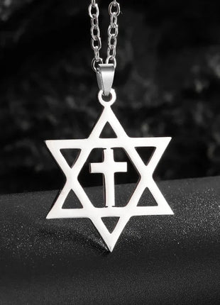 Vintage Christian Ice Crystal Jesus Head Pendant Necklace for Men and Women Cross Catholic Amulet Jewelry PlatiNum