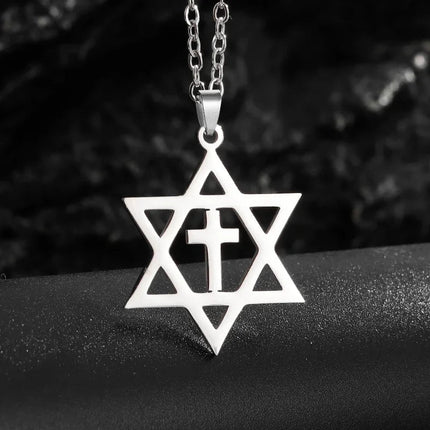Vintage Christian Ice Crystal Jesus Head Pendant Necklace for Men and Women Cross Catholic Amulet Jewelry PlatiNum