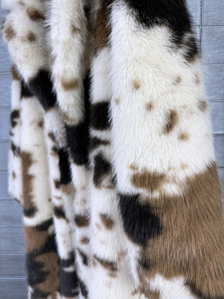ZADORIN 130cm Long Fluffy Woman Leopard Faux Fur Coat Y2K Clothes Luxury Warm Faux Fur Jackets Winter Coats For Woman Outerwears