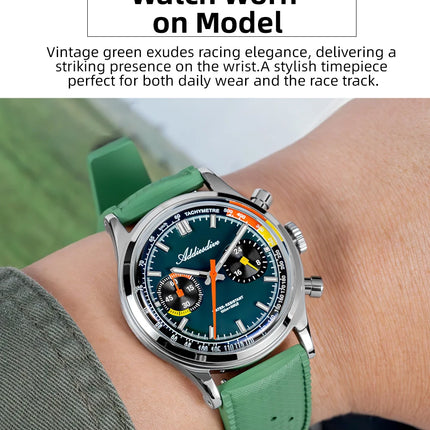 ADDIESDIVE HOT 38mm Men's Watch AD2549 BGW9 Super Luminous Fluorocarbon Rubber 10Bar Waterproof 0S21 Chronograph Quartz Watches