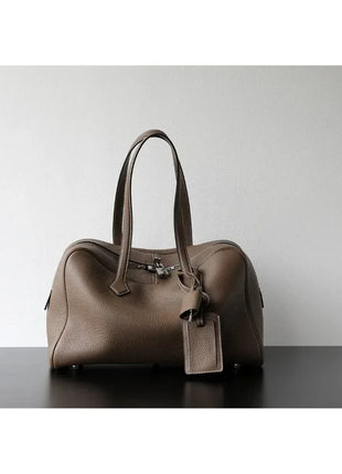 Borsa da donna in pelle di vacchetta di alta qualità, semplice borsa a tracolla di grande capacità, borsa a spalla.