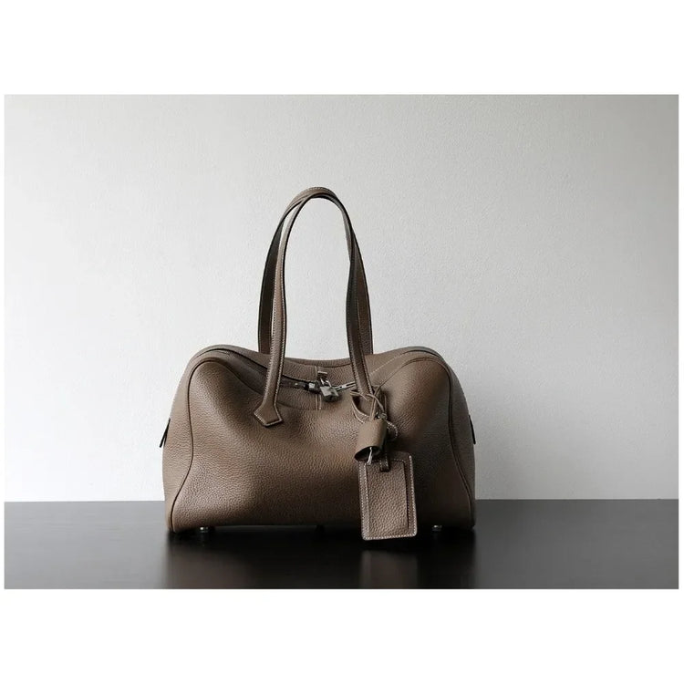Borsa da donna in pelle di vacchetta di alta qualità, semplice borsa a tracolla di grande capacità, borsa a spalla.