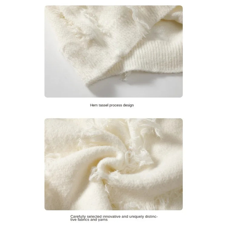 2026 Autumn Winter Crew Neck Sweater For Men Fashion Japanese Style Loose Casual Knit Pullover Long Sleeve Tops