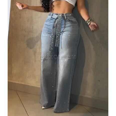 Pantaloni jeans a gamba dritta forati da donna 2025 Pantaloni larghi alla moda Y2k Streetwear Outfit Jeans larghi a gamba larga Pantaloni da donna