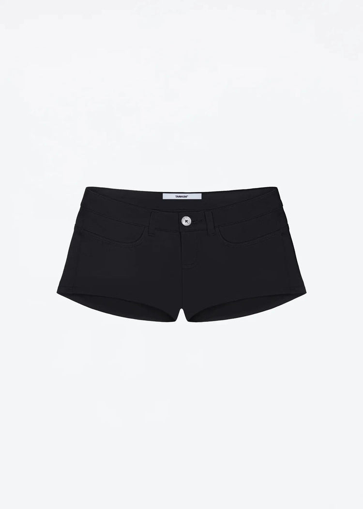 Tank Summer Women's Black Ultra-Short Shorts, Low-Waist Tight-Fitting Hot Pants, Suitable for All Kinds of Basic Styles with Camisoles and Short Sleeves PlatiNum