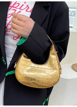 Fashion Stone Pattern Shoulder Bag Women'S Small Handle Underarm Bag Clutch Luxury Women'S Handbag Tote Bag Mini Dumpling Bag PlatiNum