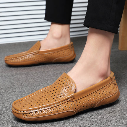Scarpe casual da uomo di marca di lusso estiva Mocassini da uomo in vera pelle morbida Mocassini Designer italiano Scarpe da barca traspiranti