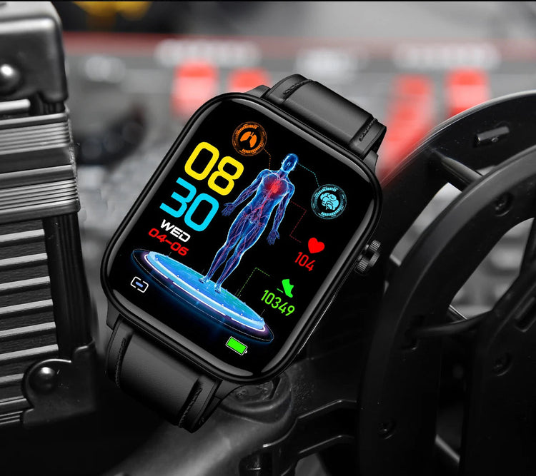 2025 Nuovo AI Diagnosi Lipidi nel sangue Acido urico Test di composizione corporea Smart Watch per uomo ECG + PPG Chiamata Bluetooth Salute Smartwatch platinumshop