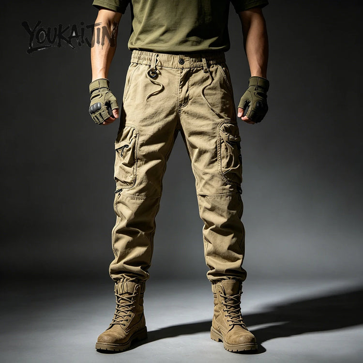 Mens Cargo Pants Autumn Winter Casual Mens Pant Baggy Regular Cotton Trousers Male Combat Military Tactical Pants Multi Pockets