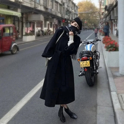 Double-sided Cashmere Big Collar Women's Coat 100% Pure Wool Reversible Woolen Coat High-End Fashion Loose Women's Wear 2026
