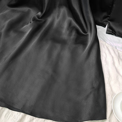 Set da notte in raso da 5 pezzi abito sottoveste in pizzo Cami Top pantaloncini con volant pantaloni da salotto pigiameria da notte da donna