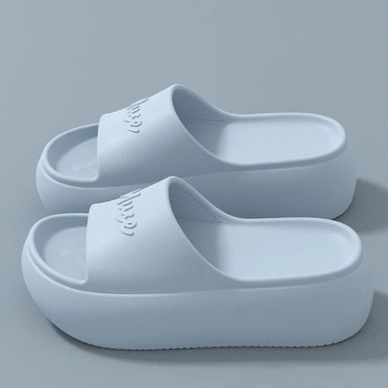 Women's Non-Slip Casual Slippers with Thick Sole, Summer Style, Comfortable Home Slippers, Raised Bath Slippers, Beach Slippers