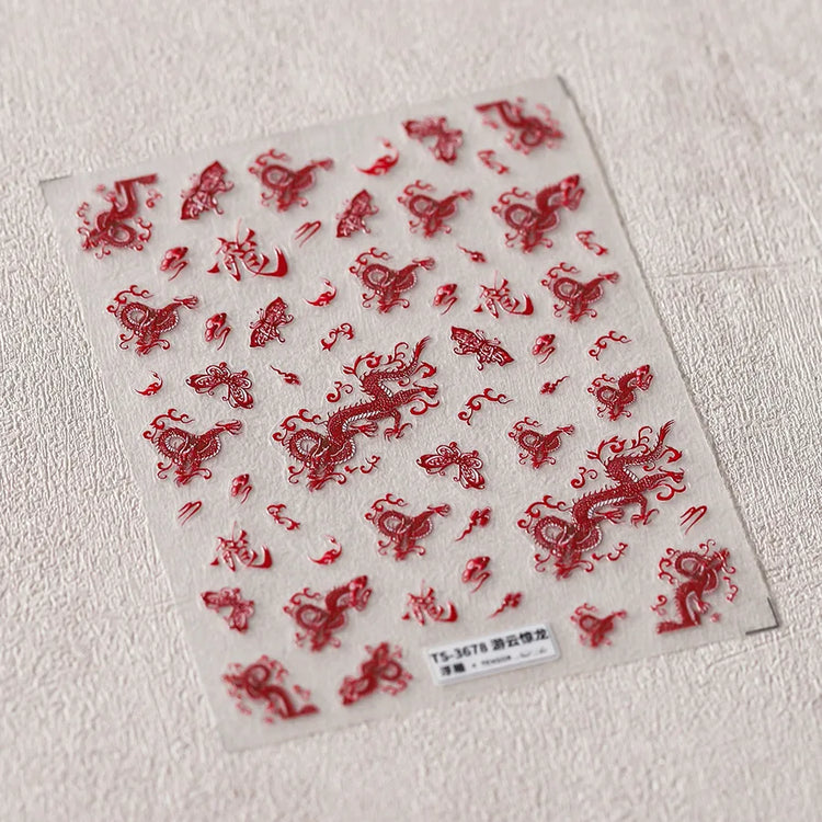 5D Kawaii Lily Nail Art Stickers 1pcs Japanese Pink White Flower With Diamond Self Adhesive Nail Decorations Slider Decals DIY