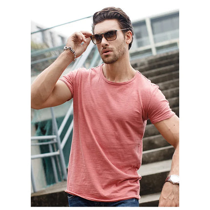 100% Cotton Men's T-shirt Casual Soft Fitness Summer Thin T-shirts Men's Home Clothes O-Neck Short Sleeve Solid T Shirt for Men