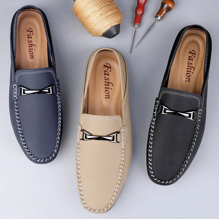 Mocassini in vera pelle Moda uomo Design Mocassino Slip on Soft Flats All-match Scarpe casual Calzature da barca fatte a mano per uomo adulto